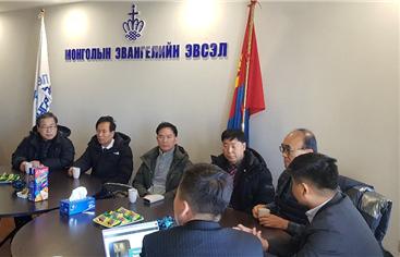 몽골 복음주의 협회 사무실을 방문한 한상협 방문단